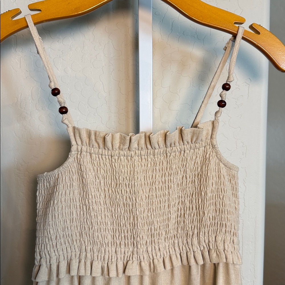 Zara Women’s linen beige Boho Dress - Picture 2 of 6